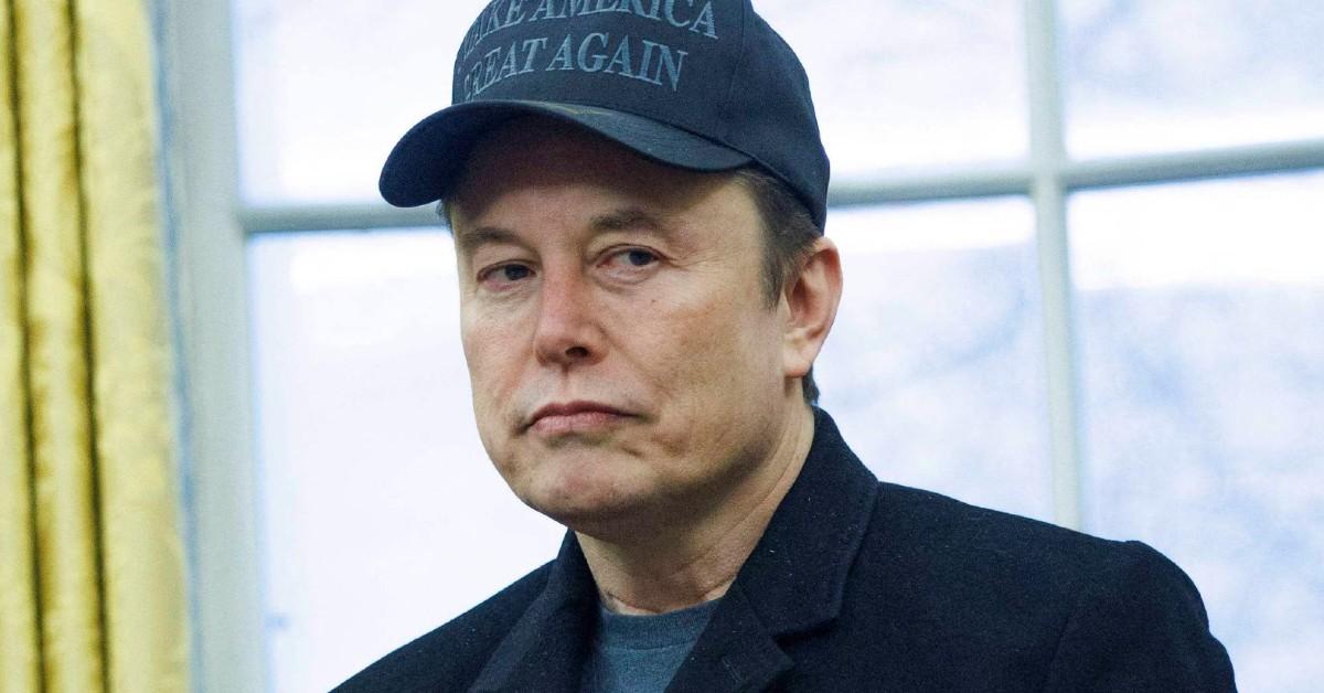 Elon Musk with a sour expression on his face