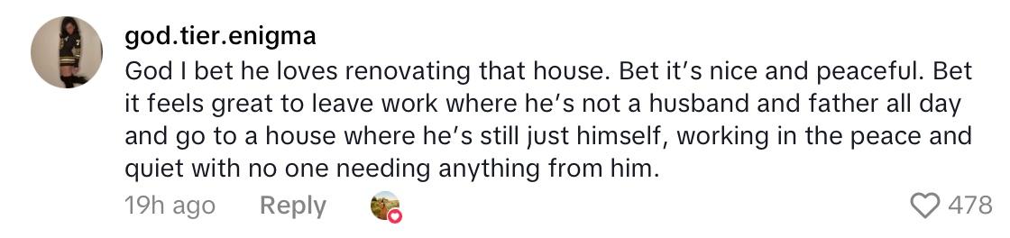 Comment on viral video of SAHM explaining her husband couldn't handle the kids while she went to book club.