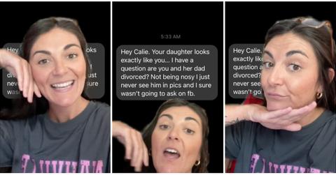 tiktoker using green screen effect to project facebook message