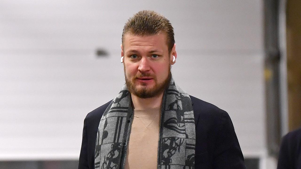 Valeri Nichushkin of the Colorado Avalanche arrives at Rogers Place ahead of the game against the Edmonton Oilers on March 16, 2024