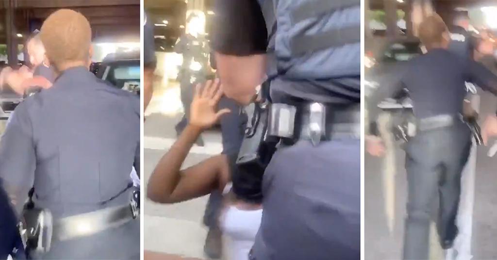 Black Female Officer Confronts Cop Who Pushed Woman On Her Knees To The Ground 2994