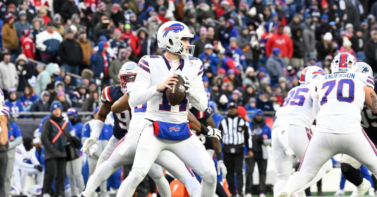 Josh Allen during a game against the New England Patriots. 