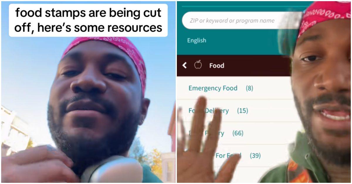 TikToker shares food stamp alternatives amid government shutdown.