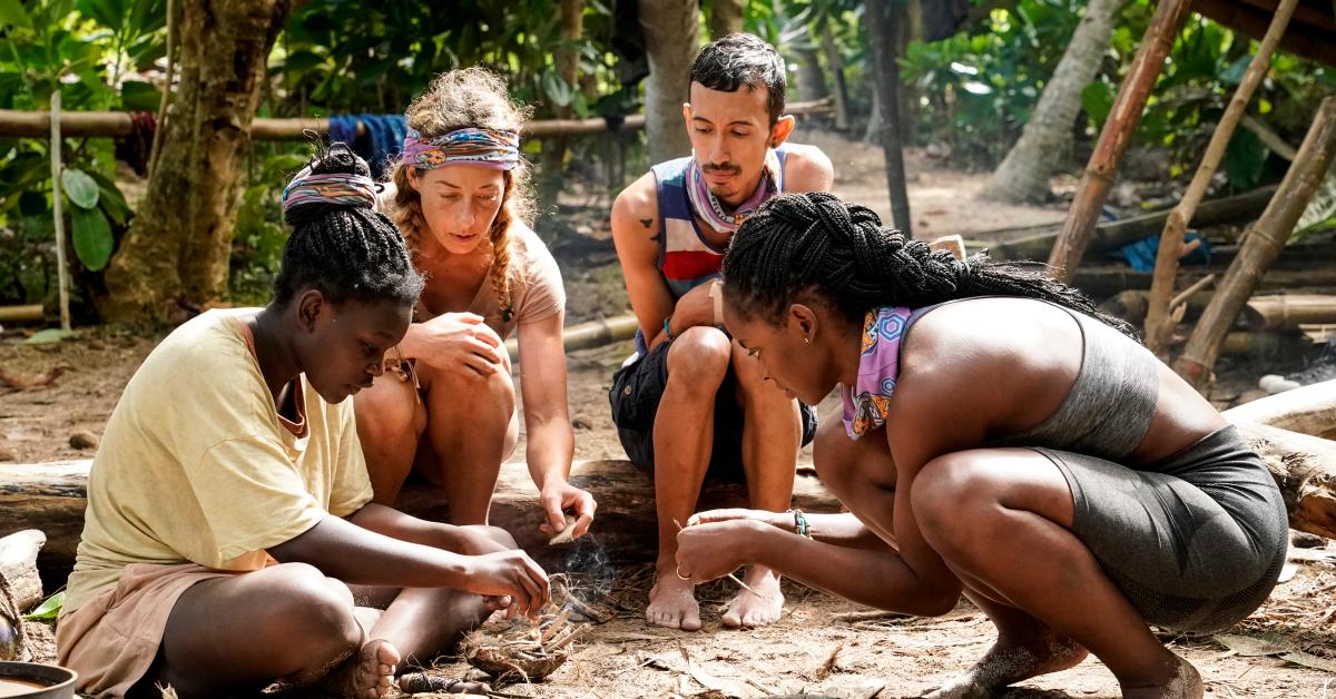 Maryanne Oketch, Lindsay Dolashewich, Romeo Escobar and Drea Wheeler. Day 19 of Survivor 42.