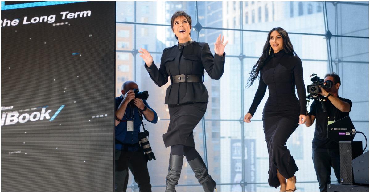 Kris Jenner and Kim Kardashian walking onstage as 'The New York Times' Dealbook event.