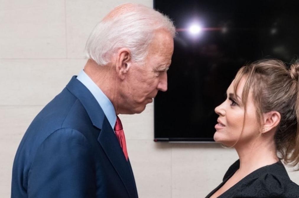 Joe Biden and Alyssa Milano