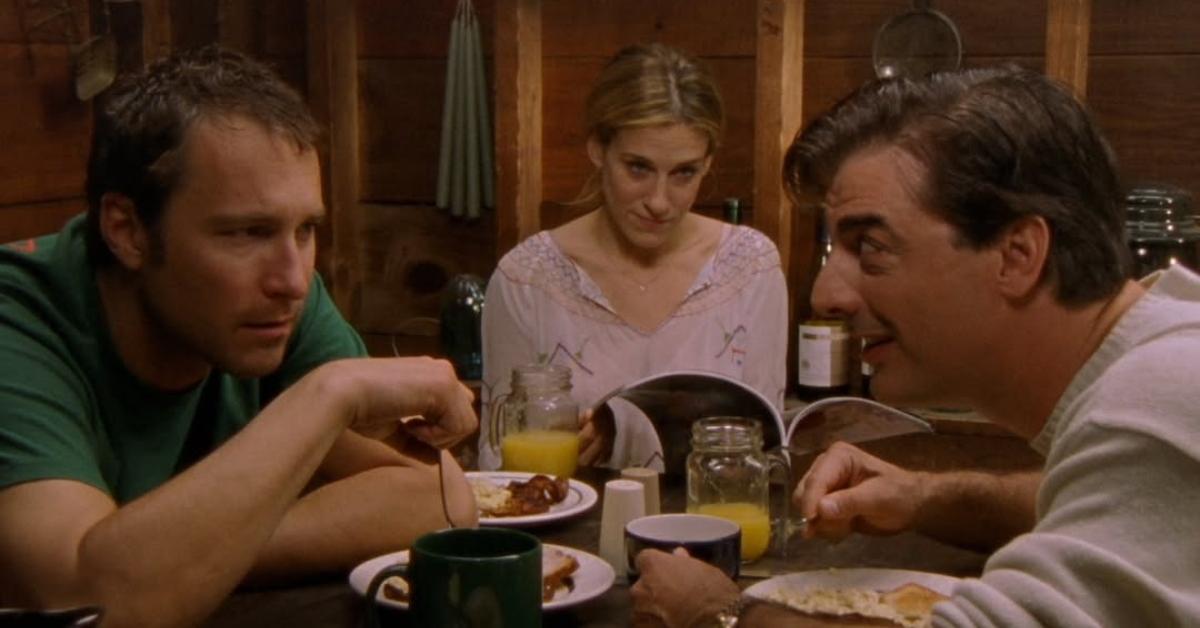 (l-r): John Corbett as Aidan, Sarah Jessica Parker as Carrie, and Chris Noth as Big