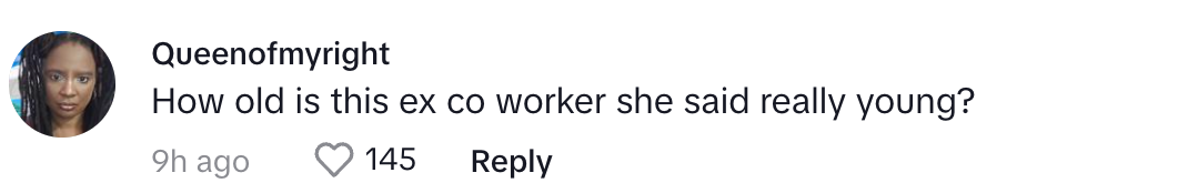 A commenter on Samantha's tiktok post about not wanting to be friends with co-workers