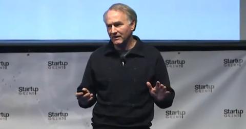 Mike Wood speaking at Startup Grind in 2014.