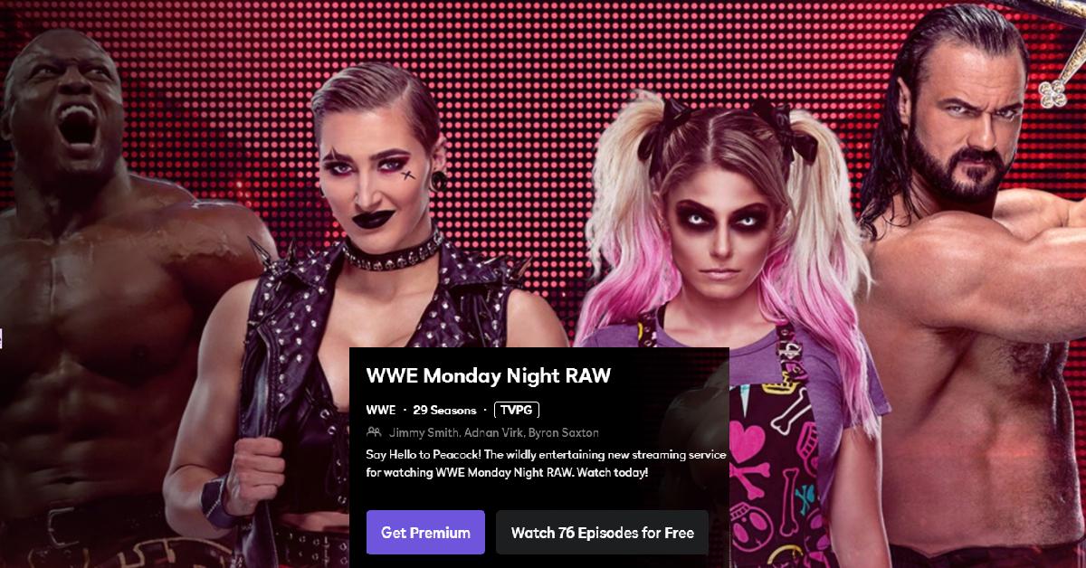 Can You Watch WWE's 'Monday Night RAW' Live on Peacock? Details