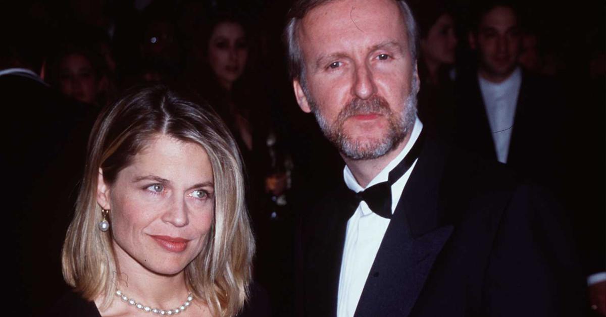 Linda Hamilton and James Cameron in 1998