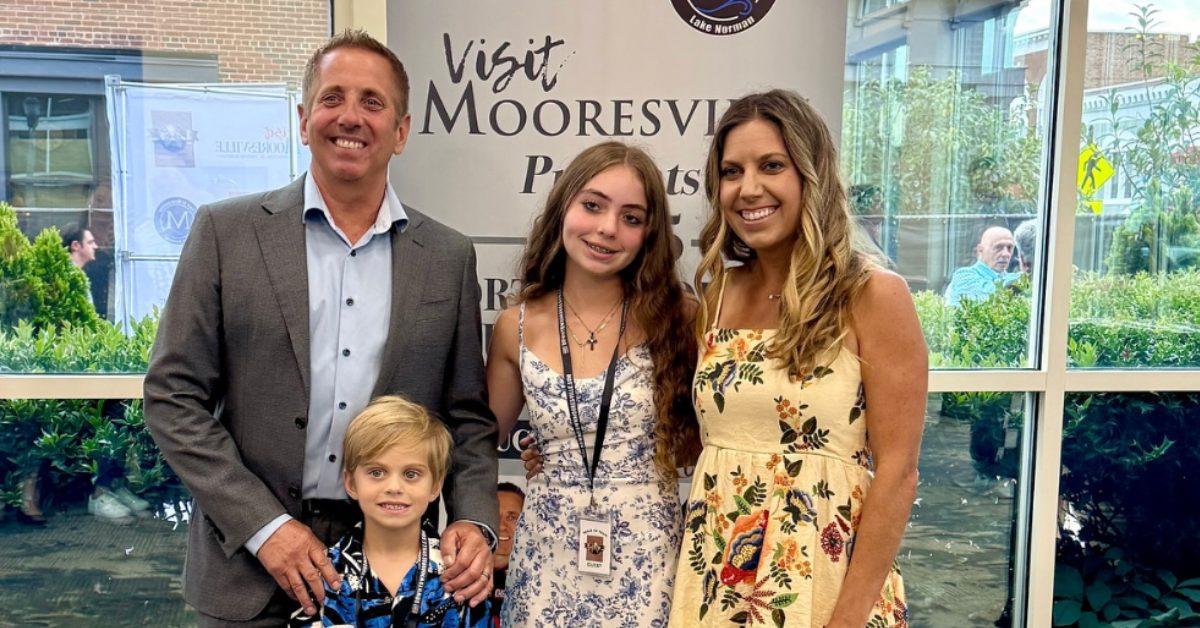 Greg Biffle with his second wife, Cristina, their son, and his daughter.