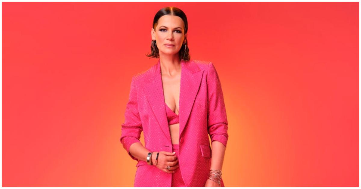 Julia Lemigova in a pink outfit for 'RHOM'