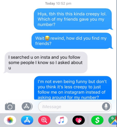 creepy stalker texts