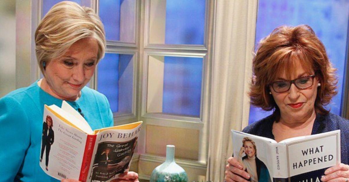 Joy Behar (R) with Hillary Clinton in 2017