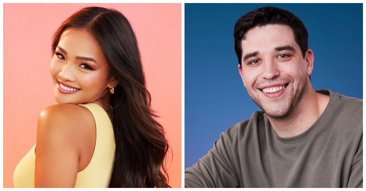 Jenn Tran and Devin Strader pose for their official 'The Bachelor' and 'The Bachelorette' portraits.