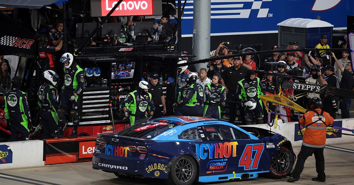 Ricky Stenhouse at a pit stall during the All-Star Race. 