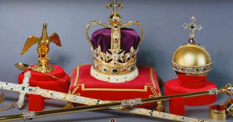 The Crown Jewels of England, including Orb and Scepter