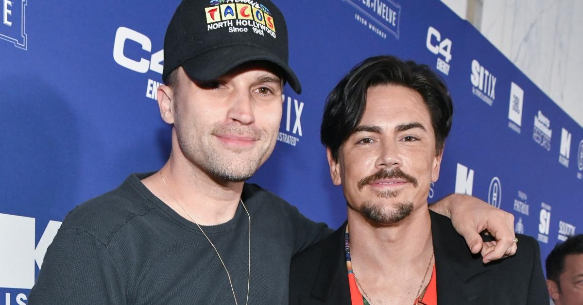 Tom Schwartz and Tom Sandoval at a Sports Illustrated Super Bowl Party