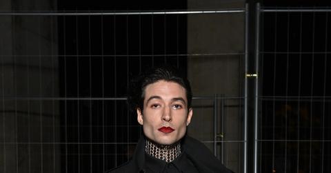 Ezra Miller attends a Burberry party in October 2021.