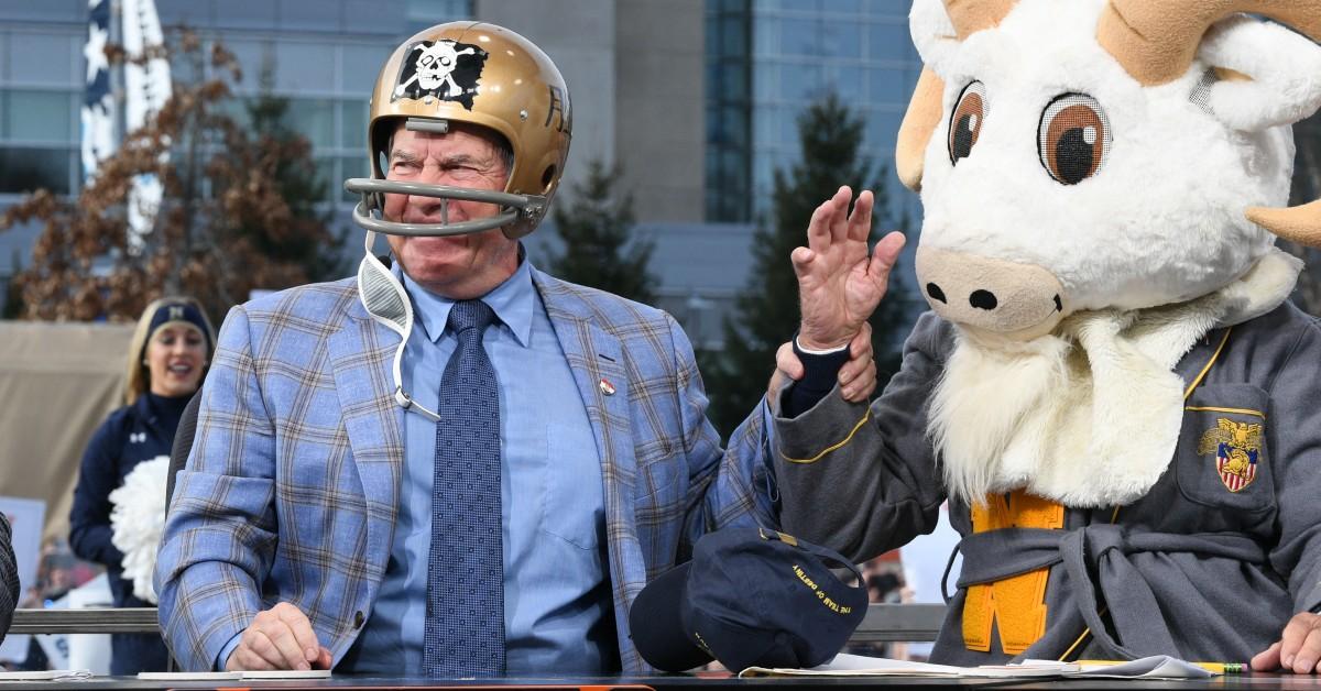 Lee Corso with a Mascot