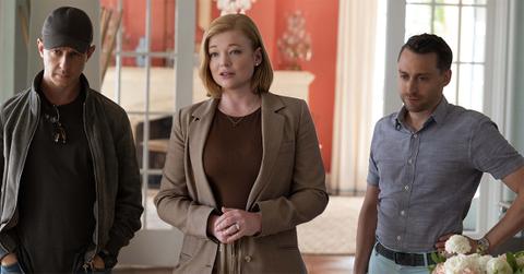 The cast of Succession standing in a line.