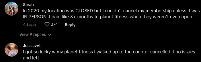 canceling planet fitness membership