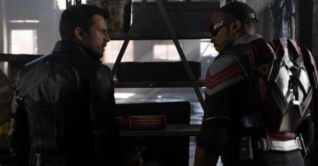 Sam and Bucky working together in an episode of 'The Falcon and the Winter Soldier'