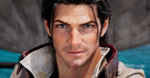 'Final Fantasy XIV' Close-up of Meteor riding on a boat.