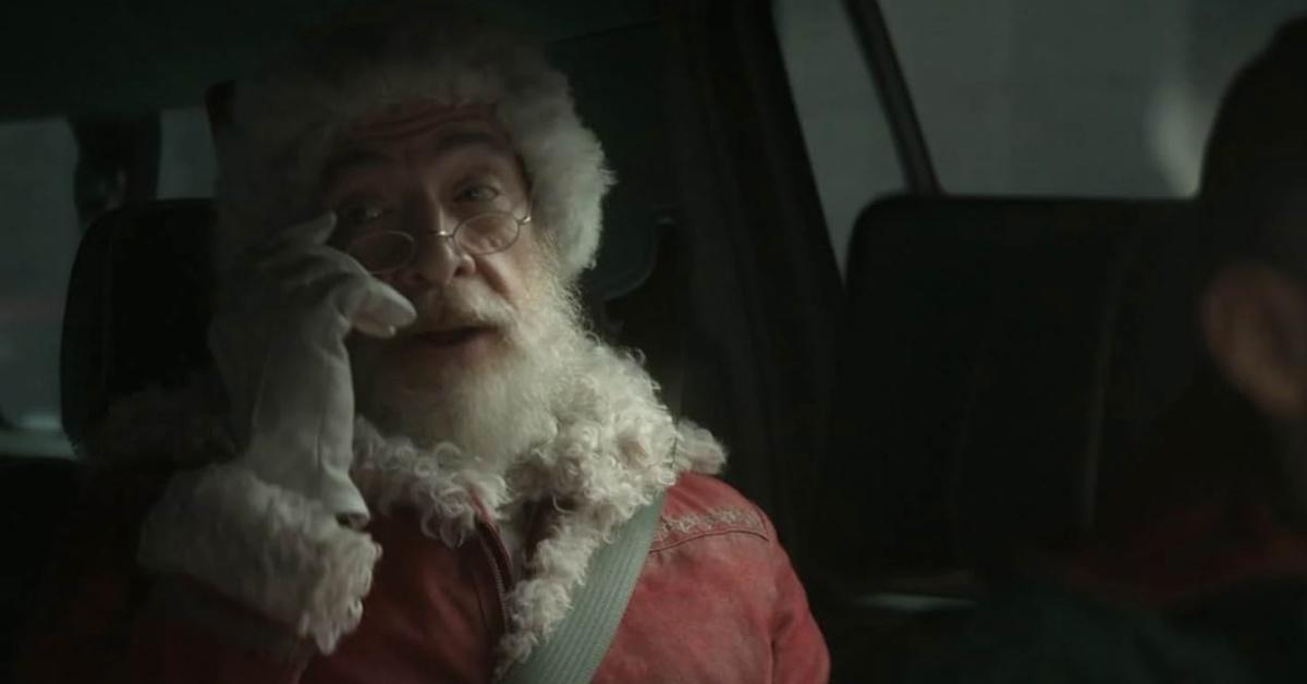 Santa riding in a car in 'Red One'