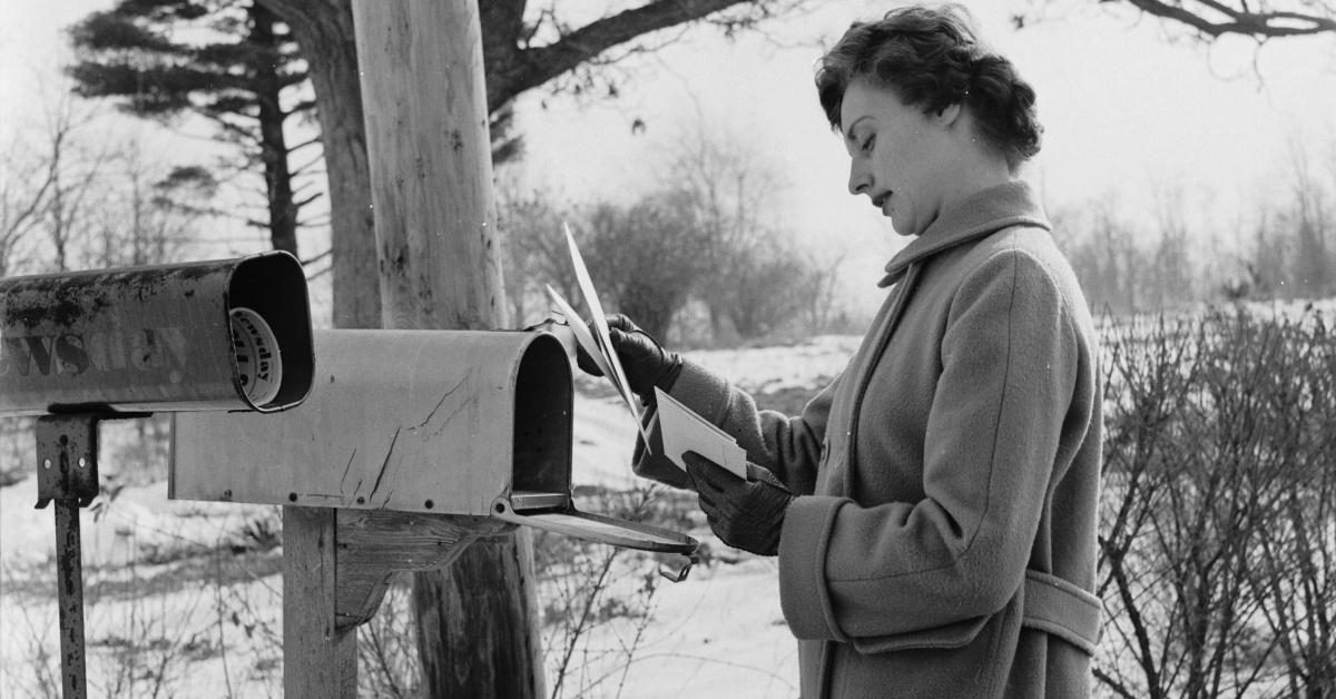 Woman checking mail