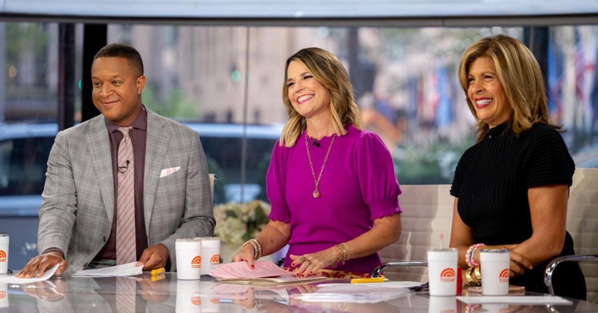 (l-r): Craig Melvin, Savannah Guthrie, and Hoda Kotb on 'The Today Show'