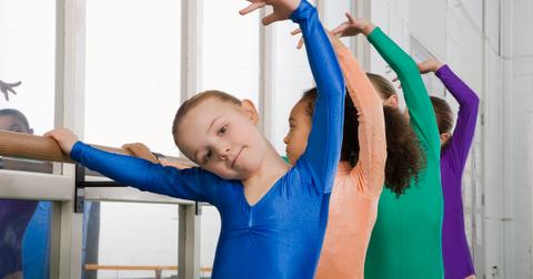 Little girls in a ballet class