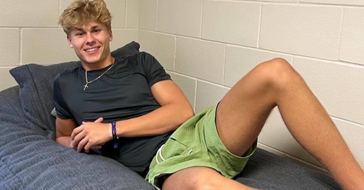 Haven Lough in his dorm room