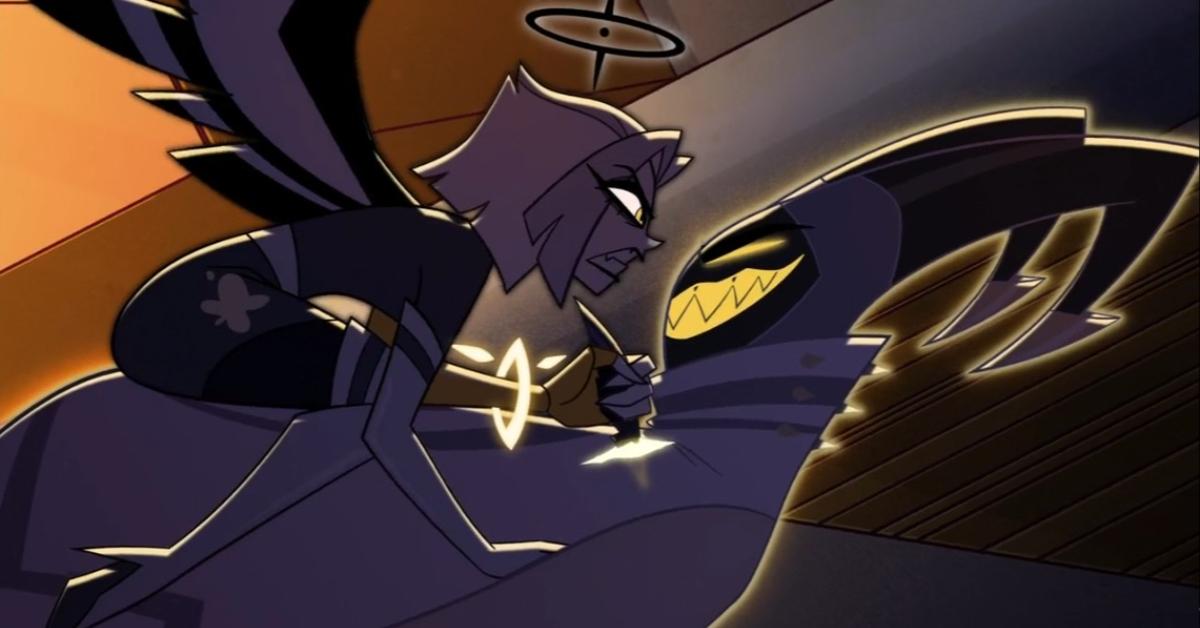 'Hazbin Hotel': Lute removes a shard of glass from an ethereal hallucination of Adam during "Gravity"