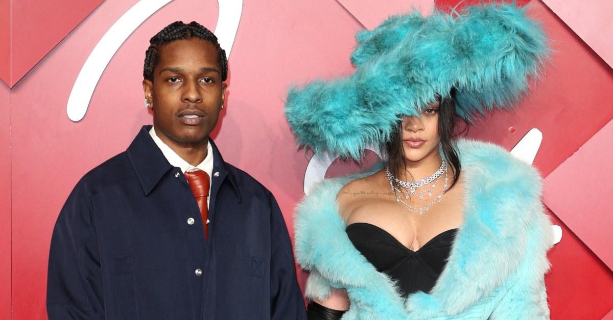 A$AP Rocky and Rihanna at the fashion awards.