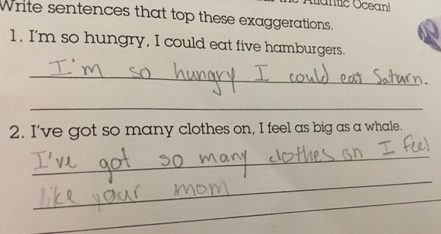 funny inappropriate homework answers