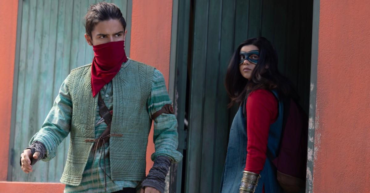 (L-R): Aramis Knight as Red Dagger/Kareem and Iman Vellani as Ms. Marvel/Kamala Khan