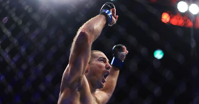 Sean Strickland cheering after fight