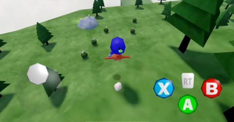 Geoffrey James plays Roblox on mobile