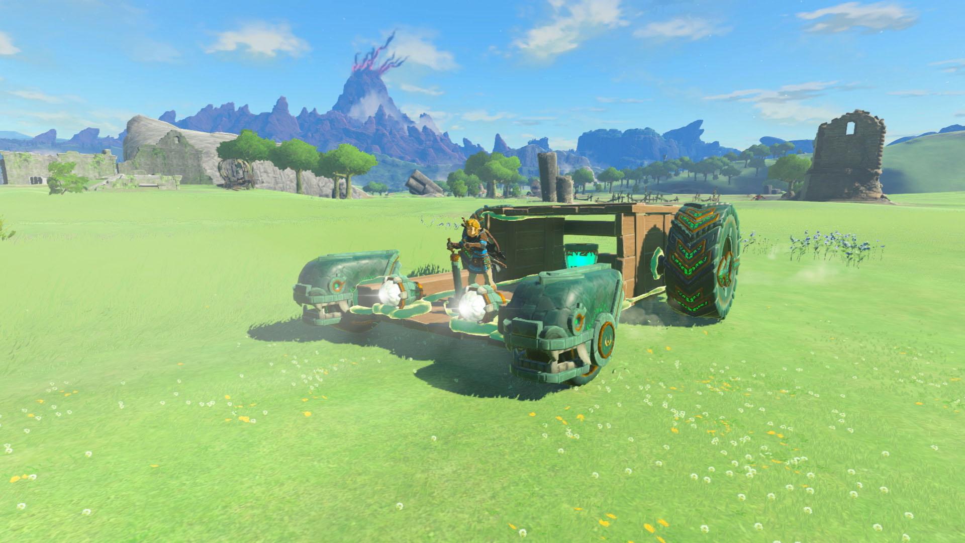 Link riding a car in 'Tears of the Kingdom'