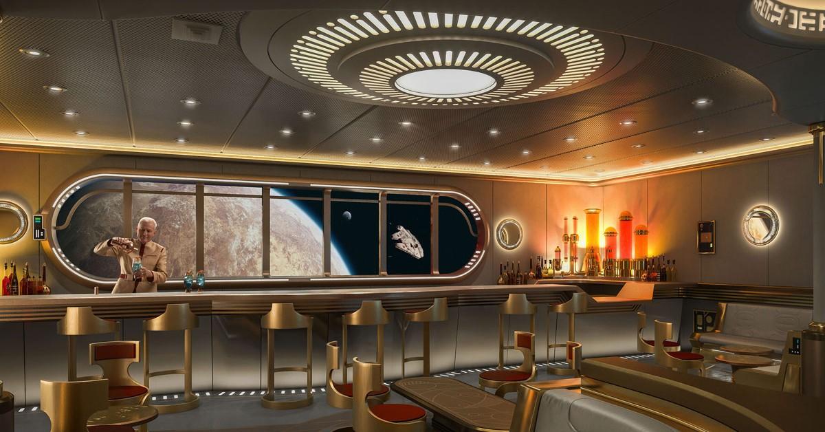 A 3D rendering of the Hyperspace Lounge