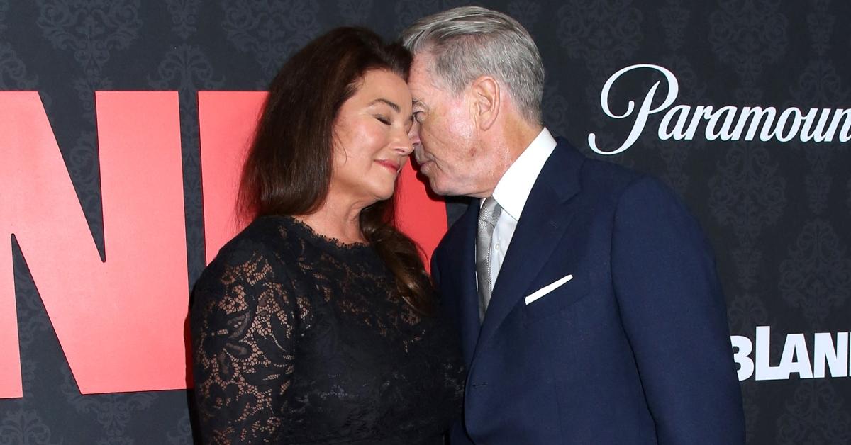 Pierce Brosnan (R) and his wife (L)