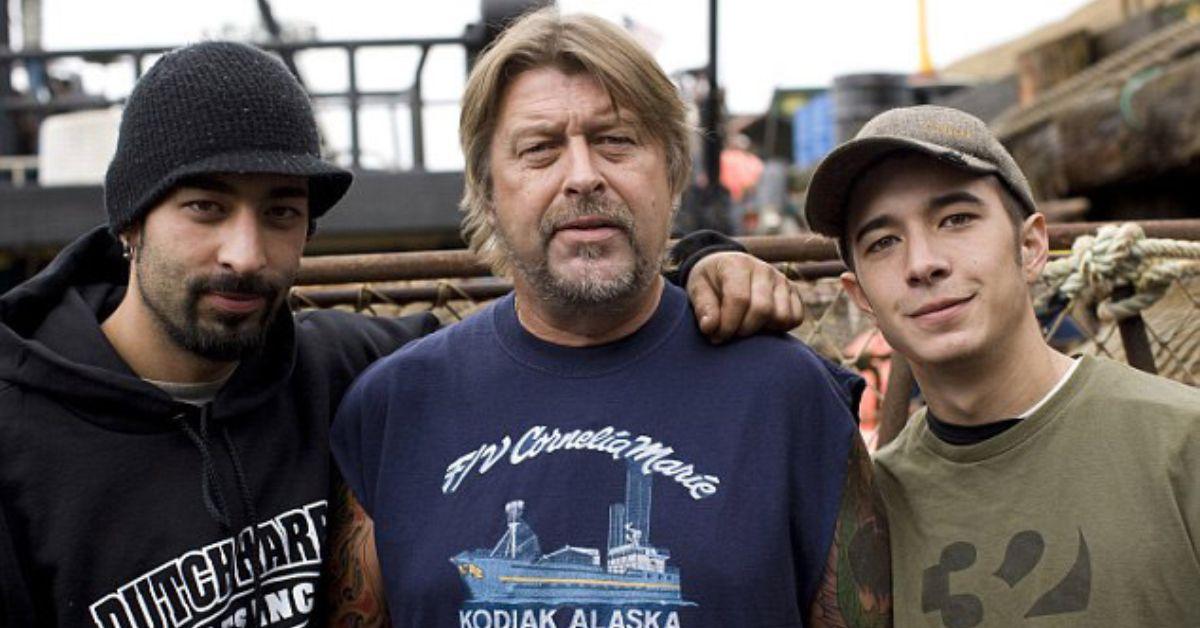 Josh Harris, Phil Harris, and Jake Harris pose for 'Deadliest Catch' promo photo