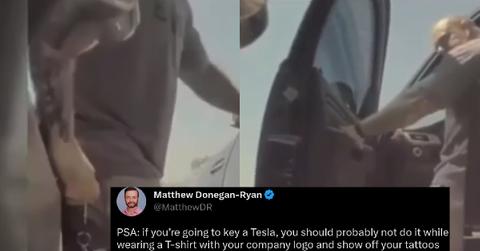 Tesla Cameras Catch Guy Keying Car — Tries to Be Slick About It