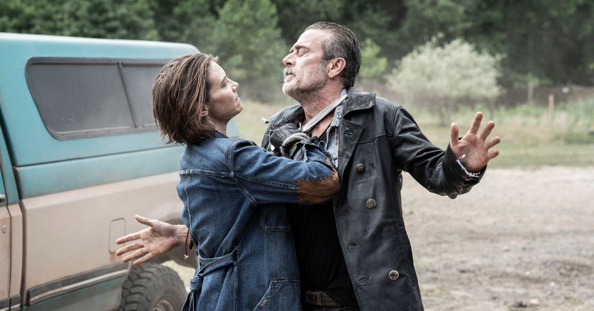 Lauren Cohan and Jeffrey Dead Morgan during a scene in the upcoming AMC show ‘The Walking Dead: Dead City’