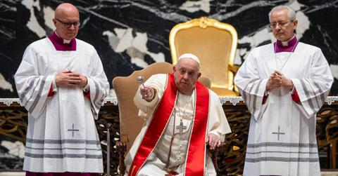 Pope Francis attends Cardinal Angelo Amato's funeral.