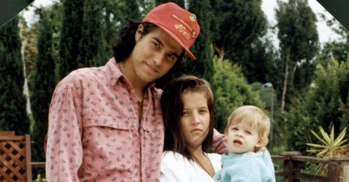 Lisa Marie Presley and Danny Keough with their first child.