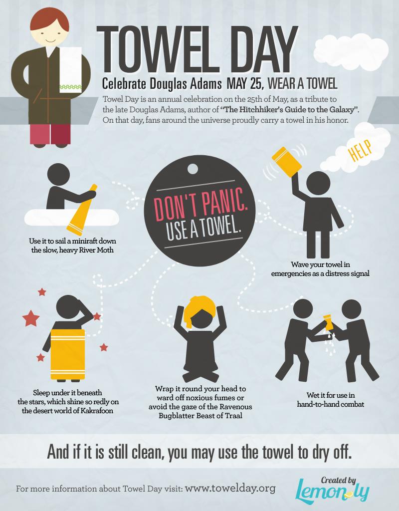 An infograph about Towel Day