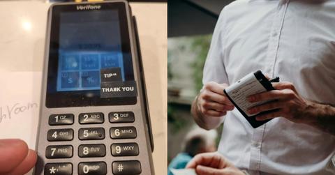 Restaurant Covers up No Tip Option With Sticker